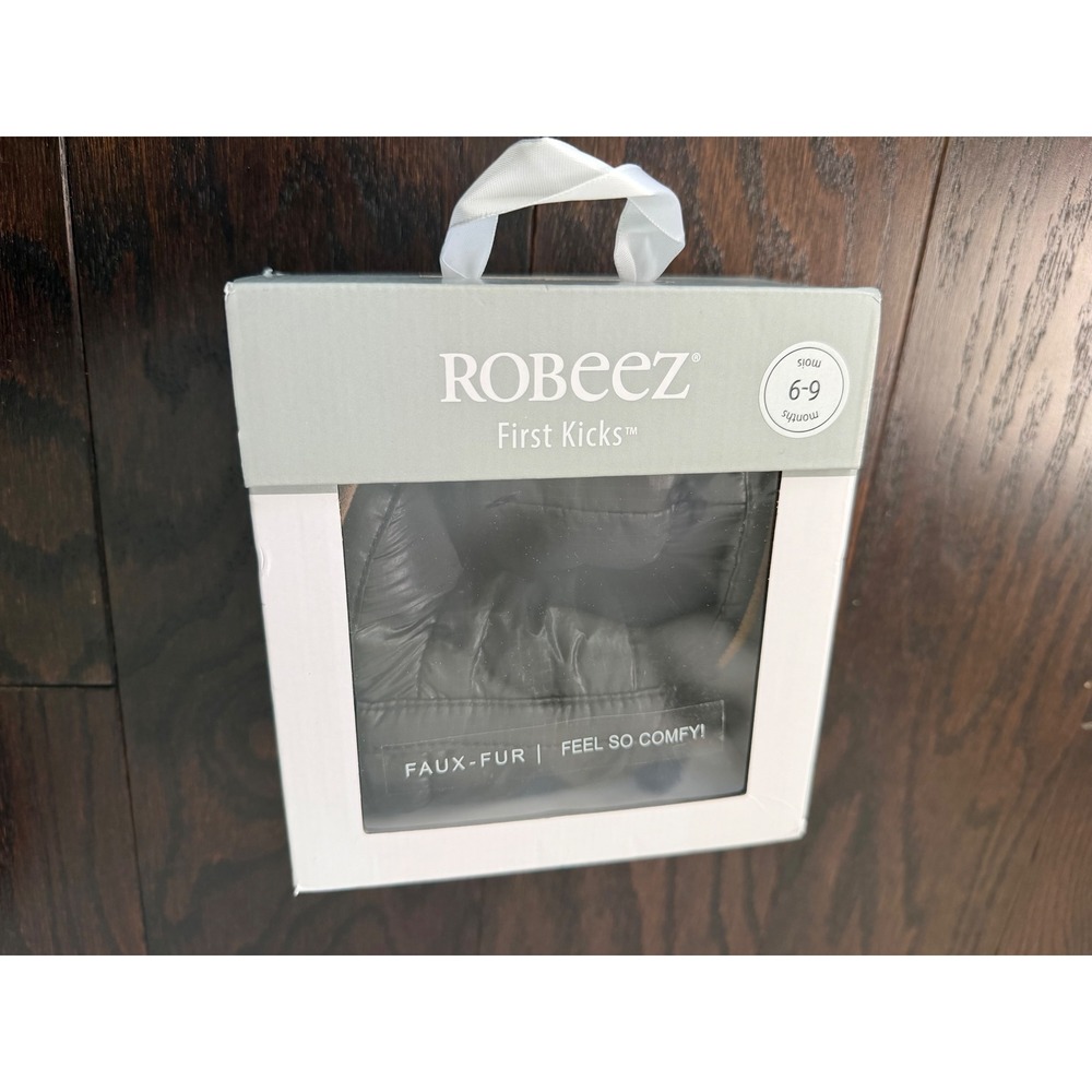 Robeez First Kicks Asheville Black Faux Fur Lined Baby Boots 6-9 Months RBN12375
